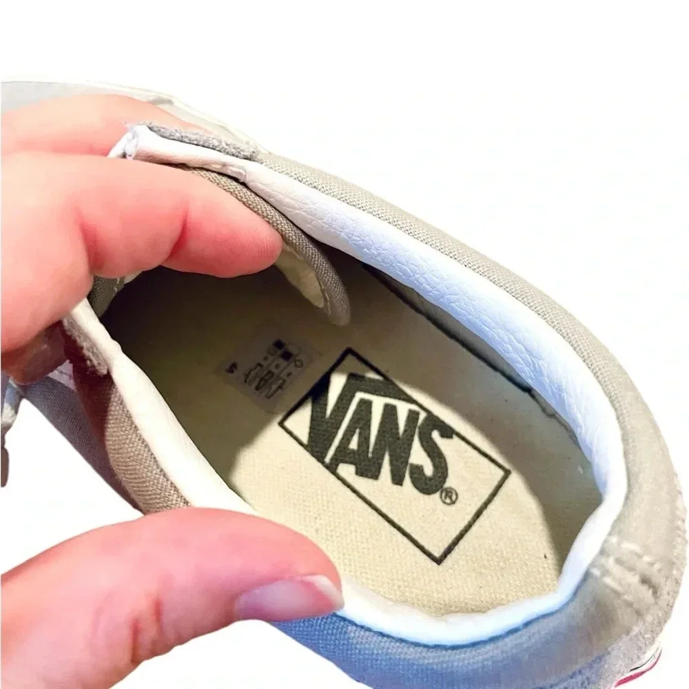 Vans Off the Wall unisex suede leather lace-up sneaker SZ 6.5 women gray white